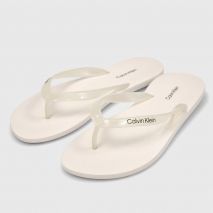 CALVIN KLEIN Γυναικείες Λευκές Σαγιονάρες με Λογότυπο HW0HW02956