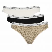 CALVIN KLEIN Γυναικεία Σλιπ Μπικίνι 3 Τεμαχίων LV00QD5207_NE3RN – Μαύρο, Λευκό και Μοτίβο