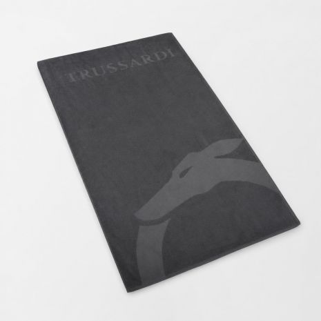 TRUSSARDI Ανδρική Πετσέτα Θαλάσσης Μαύρη, 88 x 190 cm, TRU2MTW01