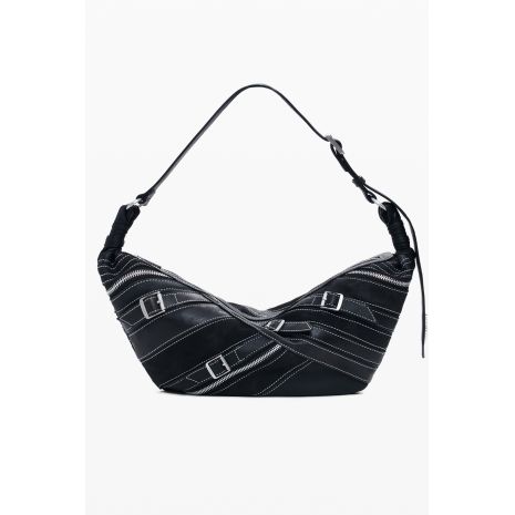 DESIGUAL Γυναικεία Μαύρη Τσάντα Ώμου Fibonacci Munster 2.0 25WAKP73