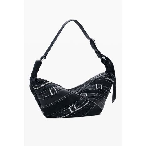 DESIGUAL Γυναικεία Μαύρη Τσάντα Ώμου Fibonacci Munster 2.0 25WAKP73